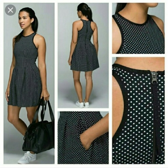 Lululemon Here To There Dress Biggy Dot Printed Black Ghost / Black - Picture 3 of 8